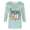thumbnail image 5 of BLTIBY Mama Shirts for Women Mothers Day Mommy Mom Graphic Short Sleeve Round Neck T Shirts Casual Pullover Tops Tee Gifts Light Blue XXL, 5 of 5