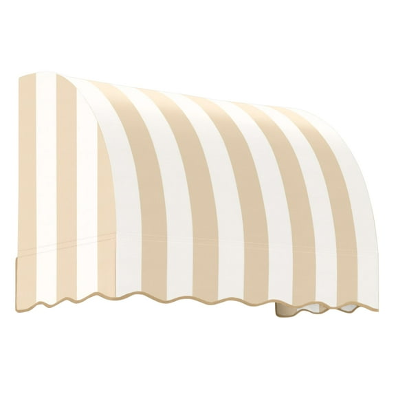 Awntech 3.38 Ft Savannah Waterfall Closed-Sides Awning Canopy (40.5in x 31in x 24in), Linen/White Stripe
