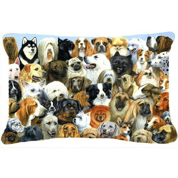 Fifty One Dogs Fabric Decorative Pillow