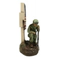 thumbnail image 3 of Military War Hero Soldier With Rifle By American Flag Cross Memorial Figurine, 3 of 10