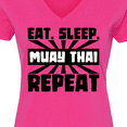 thumbnail image 4 of Inktastic Eat, Sleep, Muay Thai, Repeat Women's V-Neck T-Shirt, 4 of 5