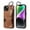 Brown, variant on ShellTech for Ring Holder iPhone 15 Case , Shockproof Leather Hand Strap Kickstand Card Slot Case TPU Back Cover for iPhone 15,Black