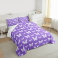 thumbnail image 3 of Homewish Watercolor Gradient Butterfly Bedding Comforter Set,3D Colorful Butterflies Twin Comforter Sets,Purple White Bedding Set For Girls Teens,Luxury Bedroom Decor Reversible,2 Pieces, 3 of 8