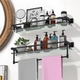 thumbnail image 5 of Woindo Bathroom Glass Shelf with Full-coverage Railing, Floating Tempered Glass Bathroom Wall Shelf Rectangle 24 Inch Over The Toilet Storage Cabinet, Towels, Gaming Floating Shelves, 5 of 8