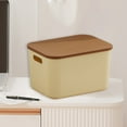 thumbnail image 5 of Storage Bins with Lids, Hwkond Storage Cabinet Storage Box Desktop Storage Box Wardrobe Household Storage Box With Lid Finishing Storage Box,Beige, 5 of 6