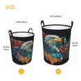 thumbnail image 3 of Daiia Stained Glass Eagle USA Round Laundry Basket with Handles Thickened Waterproof Circular hamper,Dirty Clothes Storage Basket for Bedroom,Bathroom,College Dorm-Small, 3 of 6