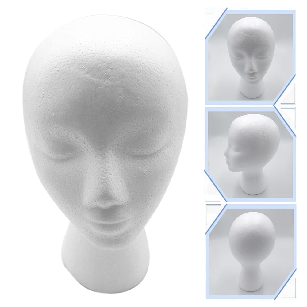 Bluethy Foam Female Mannequin Head Hat Wig Holder Headwear Display