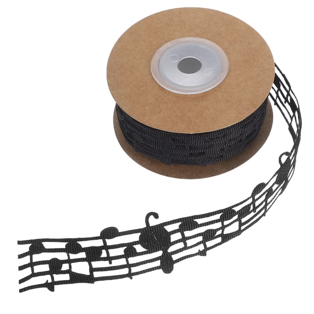 Phenofice Present Ribbon Creative Musical Note Ribbon Trim Black Polyester For Crafting Diy Creators 1 Piece