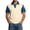 Beige, variant on Men's Patchwork Denim Short Sleeve Polo Shirt Casual Button down Top, Pink M