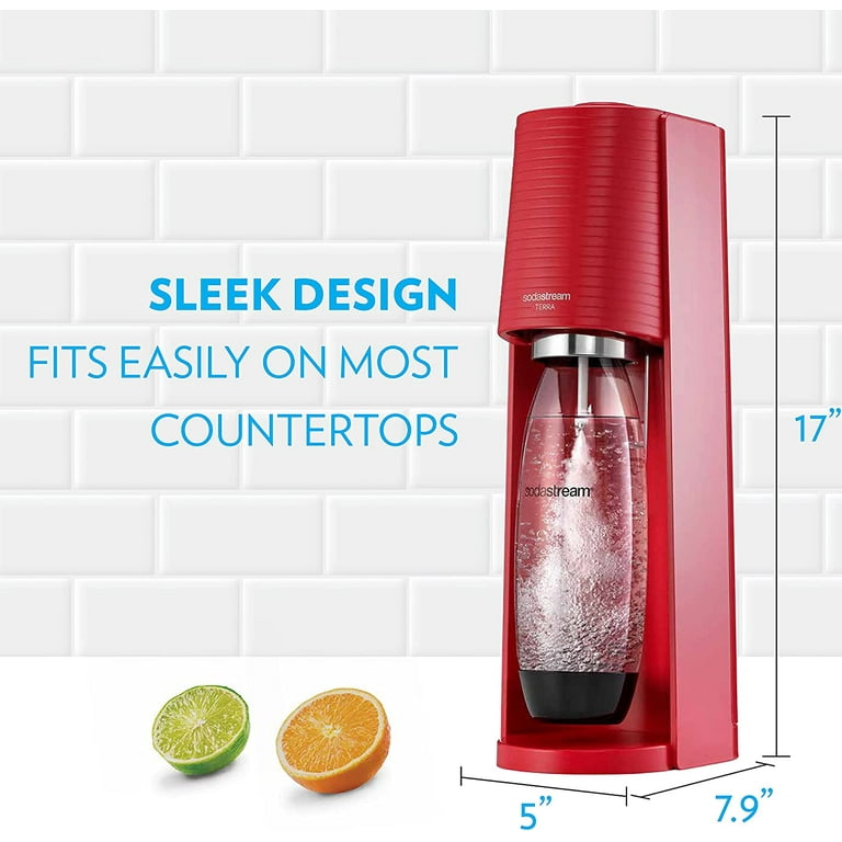 SodaStream Terra Sparkling Water Maker Bundle (Red), with