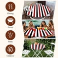 thumbnail image 7 of Red Black Stripe Round Tablecloth, Fitted Table Cover with Elastic for 55"-60" Round Tables, Geometric White Vertical Striped Table Cloth Outdoor Indoor Dinning Party Waterproof Tablecloths, 7 of 7
