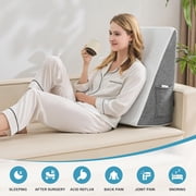 10 inch Foam Wedge Pillow for Sleeping ,Triangle Bed Wedge Pillow for Headboard ,Soft Memory Foam & Washable Cover
