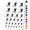 Black, variant on Man Running Marathon Cardio Exercise Water Resistant Temporary Tattoo Set Fake Body Art Collection - White