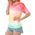 thumbnail image 3 of Nlife Women Short Sleeve Crew Neck Tie Dyed Shirt, 3 of 7