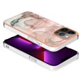 thumbnail image 5 of ELEHOLD for iPhone 13 Pro 6.1 inch Marble Case, Clear Electroplated Frame Soft TPU Anti-Scratch Wear-Resistant Wireless Charging Slim Fit Transparent Case for iPhone 13 Pro, Rosegold, 5 of 5