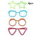 thumbnail image 2 of Straw Glasses Silly Loop 4PCS Funky Eyeglasses Straws Party Accessories for Kid, 2 of 10