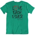 thumbnail image 1 of Love Each Other John 13:14 Bible Verse Christian T-Shirt for Men & Women Kelly Green, 1 of 7