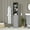 Gray, variant on Emma + Oliver Narrow Freestanding Linen Tower Cabinet with 2 In-Cabinet Adjustable Shelves, 3 Upper Open Shelves, and Magnetic Closure Door in Gray