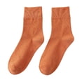 thumbnail image 2 of Avrnliq Womens Orange Crew Socks, Comfortable Stretchy Breathable, Non-Slip Ribbed Ankle Cuff, Free Size Fits US 5-12, 1 Pair,Size Free Size, 2 of 2