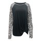 thumbnail image 3 of Camiseta de leopardo de manga larga con cuello redondo informal para mujer Chaqueta con dobladillo torcido Fridja  ghj987+718, 3 of 3