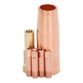 thumbnail image 1 of 7-Piece Brass Gasless MIG Welding Gun Nozzle Kit with 0.035" (0.9mm) Conductive Tips, Heat-Resistant Airless Nozzle & Connecting Rod - Compatible with Century FC90 80GL, Forney Easy Weld, Ti Easy, 1 of 7