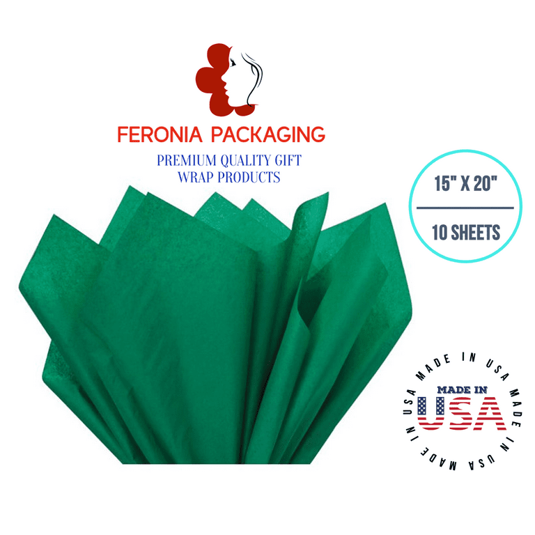48 Forest Green Gift Wrap Pom Pom Tissue Paper 20x30