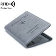 thumbnail image 5 of Faux Leather RFID Business Passport Air Ticket Bank ID Card Holder Cover Case, 5 of 8