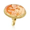 thumbnail image 3 of Ross-Simons Italian Orange Shell Venetian Gondola Cameo Ring in 18kt Gold Over Sterling, Women's, Adult, 3 of 4