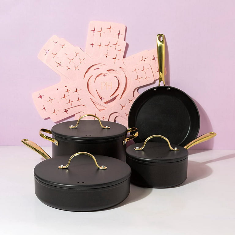  Paris Hilton Iconic Nonstick Pots and Pans Set, Multi