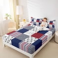 thumbnail image 4 of Feelyou Eat Sleep Football Teen Twin Sheet Sets, Plaid Stripes Bedding, 3-Piece, 4 of 7