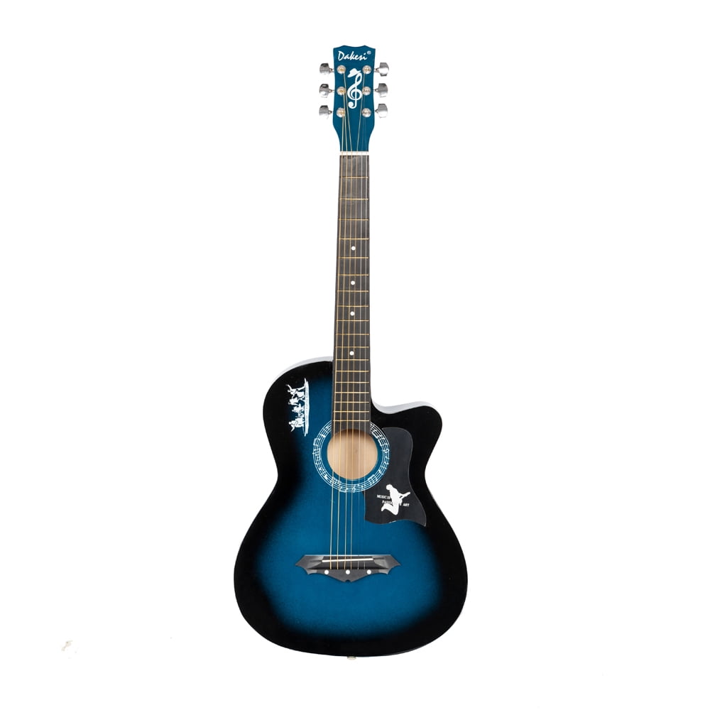 Kepooman Acoustic Guitar for Starter Beginners, Music Lovers Kids Gift Musical Instrument Guitar for Kids, Blue Basswood Practice Guitar Set for Child Boys Girls