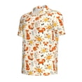 thumbnail image 2 of Balery Flower Fox Printed Men’s Short Sleeve Polo Shirt, Midweight Men's Shirt,Golf Polo shirts -Small, 2 of 9