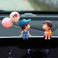 thumbnail image 4 of Preciosa pareja de niños y niñas, decoración para coche, linda figura de acción besándose, tablero de instrumentos del coche, decoración interior de la habitación del hogar, regalo de cumpleaños, 4 of 5