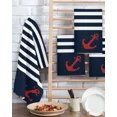 thumbnail image 2 of Navy Blue Stripe Anchor Simple Tea Towels Absorption Walf Checks Kitchen Soft Cleaning Towel Cloth Napkins Dish Rags, 2 of 7