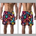 thumbnail image 3 of luoweisi Men's Beach Shorts Quick Dry Swim Trunks with Mesh Lining Peace Sign L, 3 of 5