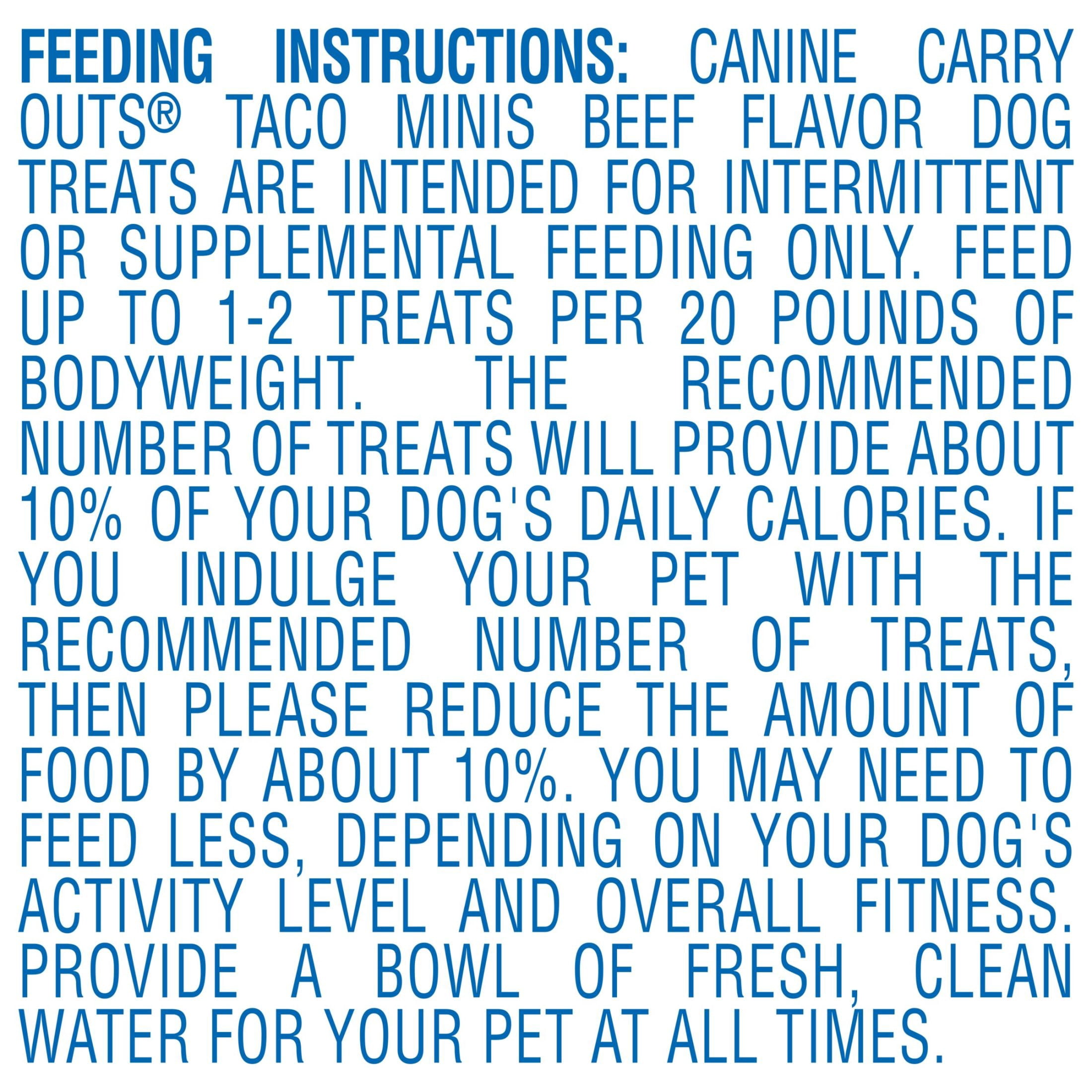 (4 pack) Canine Carry Outs Taco Minis Beef Flavor Dog Treats, 4.5oz