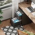 thumbnail image 5 of 2 Drawer Mobile File Cabinet with Lock and Wheels, Under Desk Storage Filing Cabinet for Home Office, Small Rolling File Cabinet for Legal, Letter, and A4 Files(Black), 5 of 6