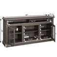 thumbnail image 3 of DEALTOPS Modern TV Stand Media Console Center with Open and Closed Space for TVs Up to 65'', Dark Walnut, 3 of 7