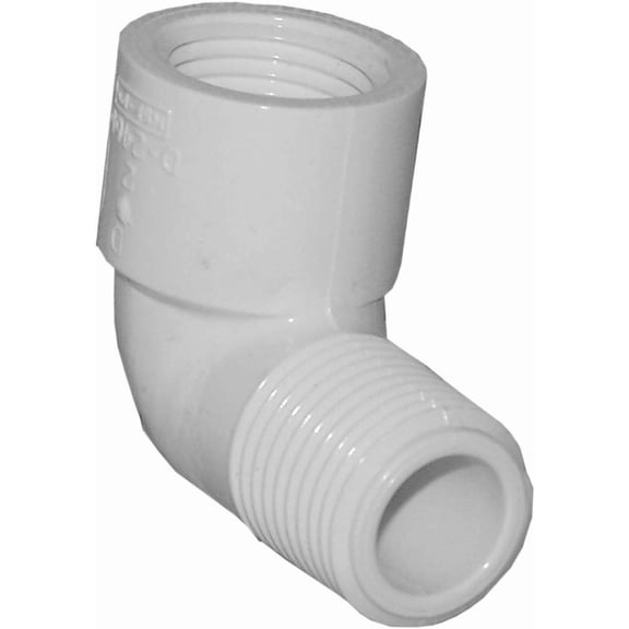 Charlotte Pipe PVC 90 Degree Street Elbow Fitting - Durable - 2" x 1.06" x 1.5", White