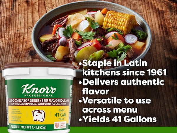 Knorr Professional Caldo de Res, Shelf Stable Beef Flavor Granulated Bouillon, 4.4 pounds