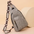 thumbnail image 4 of Bolso Bandolera Bolso bandolera Bolso Retro Casual Daypack Guitarra Ajustable Correa Cofre para Viajes Gris, 4 of 5