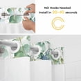 thumbnail image 2 of No Hook Sage Green Eucalyptus Shower Curtain with Snap in Liner Set, Weeping Botanical Farmhouse Leaves Waterproof Bathroom Curtains with See Through Top Window, Hotel Style Modern 60 x 72 Inch, 2 of 9