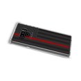 thumbnail image 2 of DistinctInk Clear Shockproof Hybrid Case for Samsung Galaxy Note 9 - TPU Bumper, Acrylic Back, Tempered Glass Screen Protector - Weathered Thin Red Line US Flag - First Responder Support, 2 of 9