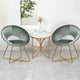 thumbnail image 5 of Silla Costway de Terciopelo con Reposabrazos y patas de metal Oro Moderna para Salón y Dormitorio Gris 69 x 59 x 80 cm, 5 of 9