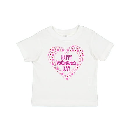 

Inktastic Happy Valentine s Day Pink Hearts and Dots Boys or Girls Baby T-Shirt