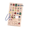 thumbnail image 4 of Tablero de actividades de madera con interruptor de luz, tablero de actividades educativo con luz LED para entrenamiento sensorial, tablero de, 4 of 7