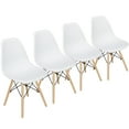 thumbnail image 6 of HomGarden Set of 4 Dining Chair Indoor Plastic Side Chair Wood Legs White, 6 of 11