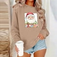thumbnail image 2 of Women’s Retro Santa Claus Graphic Christmas Sweatshirt Long Sleeve Holiday Pullover Top Festive Xmas Shirt Soft Casual Sweatshirt for Cozy Seasonal Celebrations, 2 of 4
