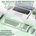 thumbnail image 3 of Wireless Keyboard and  Combo, Full-Sized Wireless Keyboard and Adjustable DPI , 2.4GHz USB Receiver, Silent Keyboard and  for PC, Windows, , Desktop, Laptop (Avocado Green), 3 of 10