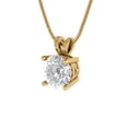thumbnail image 2 of Clara Pucci 14K Yellow Solid Hypoallergenic Gold 1Ct Synthetic Sapphire Round Brilliant Cut Solitaire Designer Necklace Pendant For September, 2 of 6